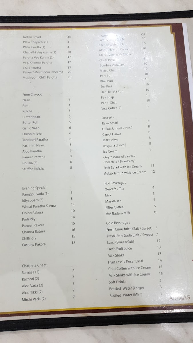 Menu - Aryaas Express photo 3